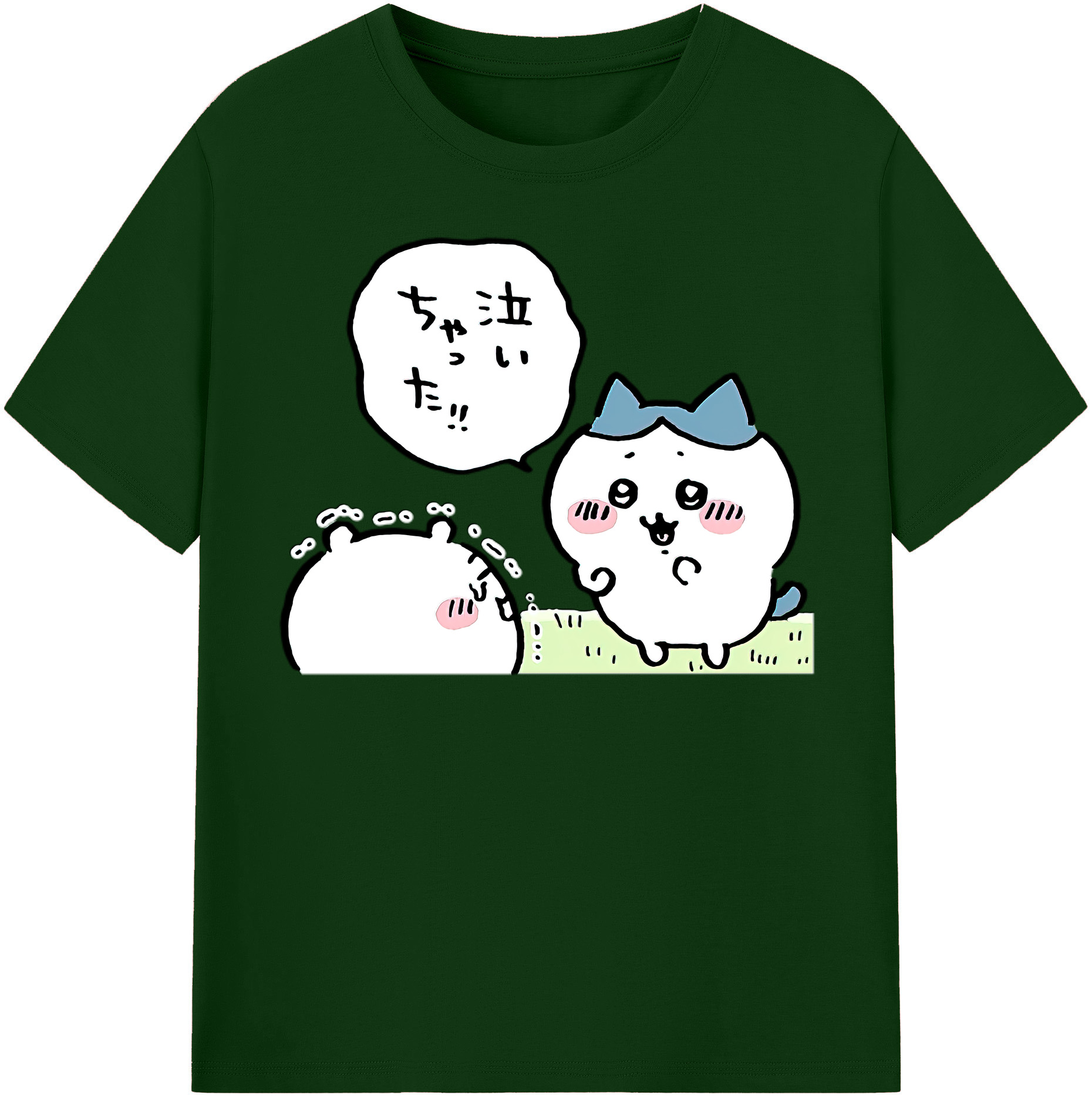 （画像用） ちいかわ ハチワレ Chii-kawa hachiware 綿100％半袖Tシャツ（フロントプリント）